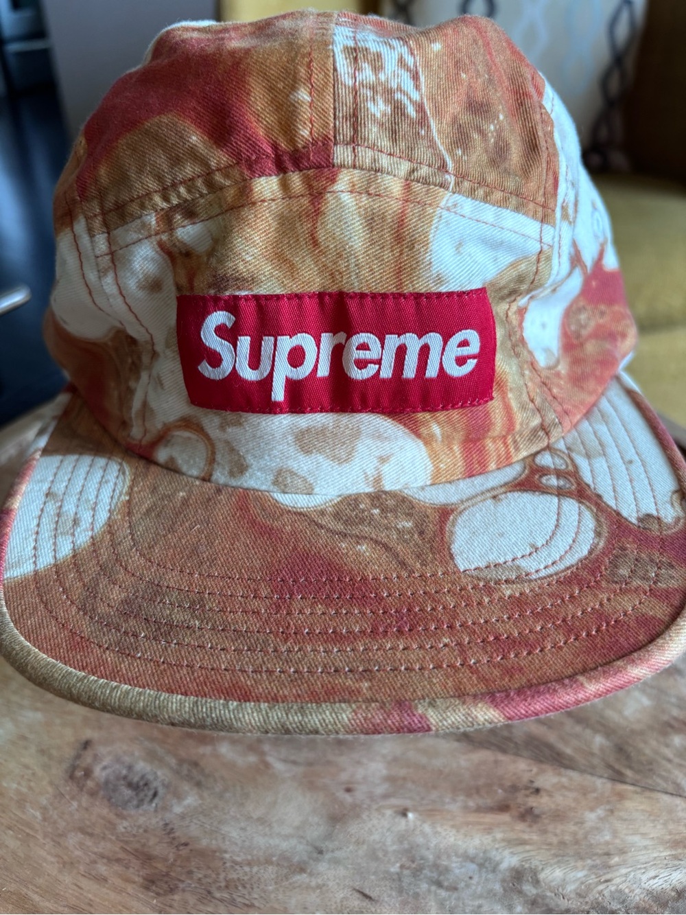 Supreme Box Logo B and S Camp hat in Orange/White